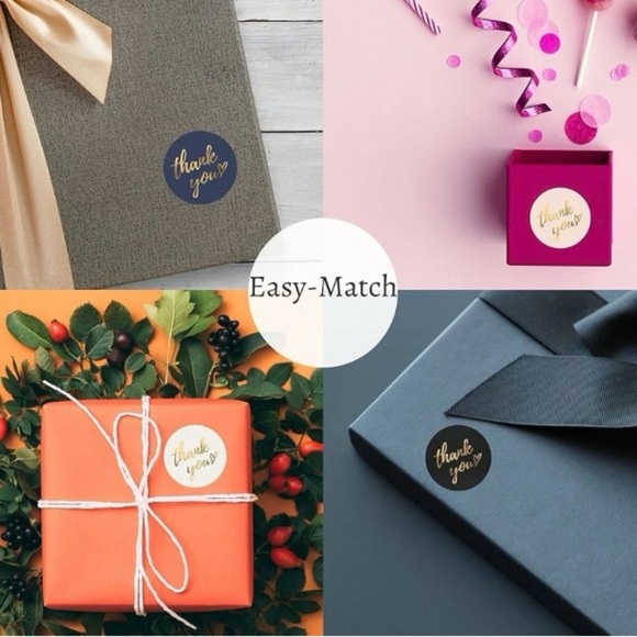 Thank You Sticker Labels 500 labels on roll. 1” Round NWT Tan & floral design - Picture 4 of 5